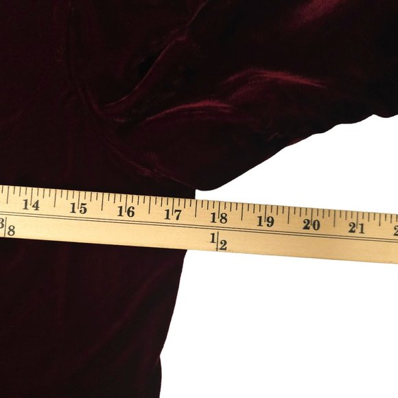 Jeri New York Velvet Jacket Blazer Womens 8 Burgundy Rhinestones Long Sleeve - Picture 3 of 16